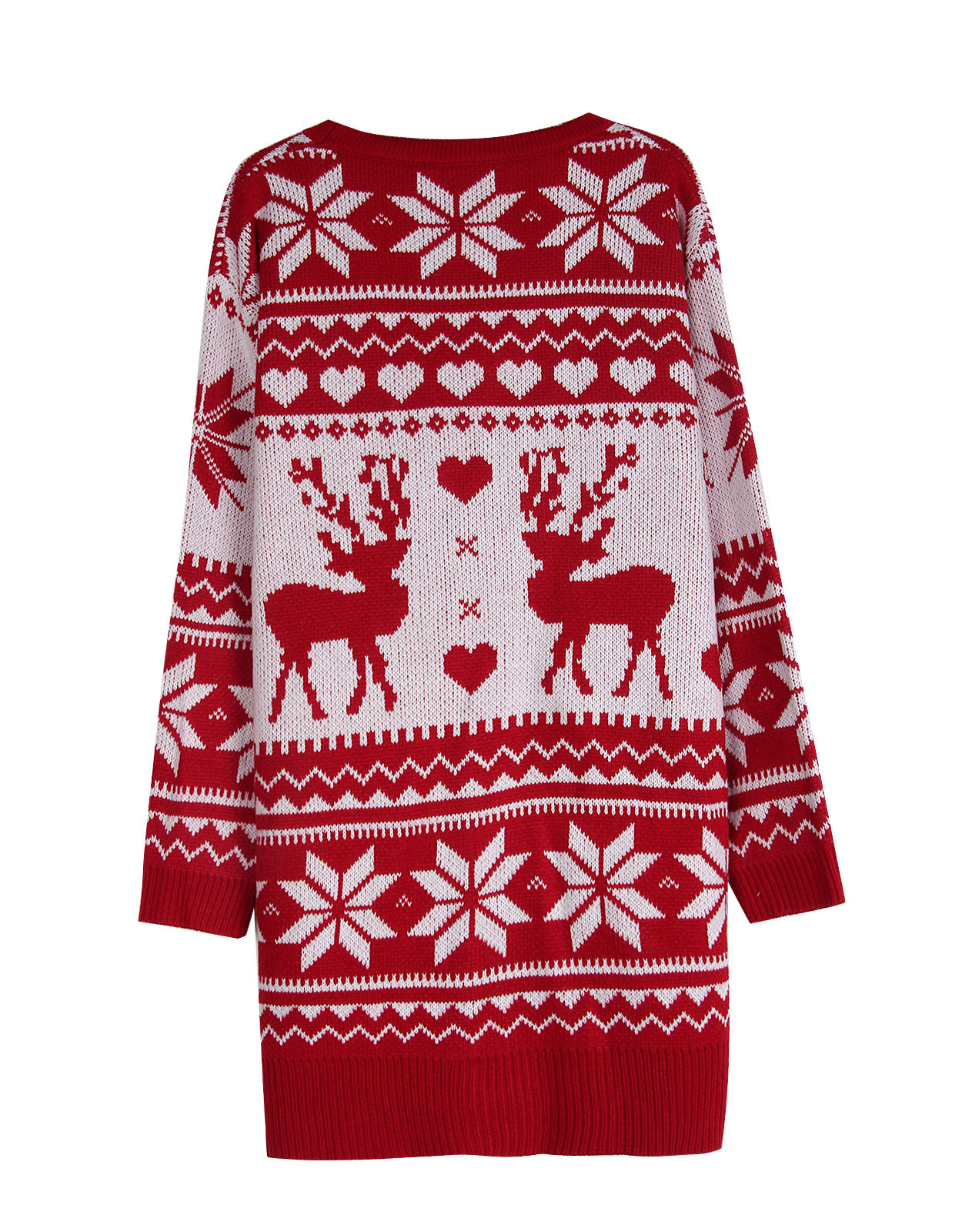 Womens Christmas Knit Cardigan Long Open Front Knit Sweater Winter Outerwear